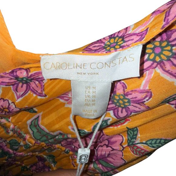 Caroline Constas Floral Print A-line Dress Sleeveless with VNeck size Medium NWT - Picture 6 of 6